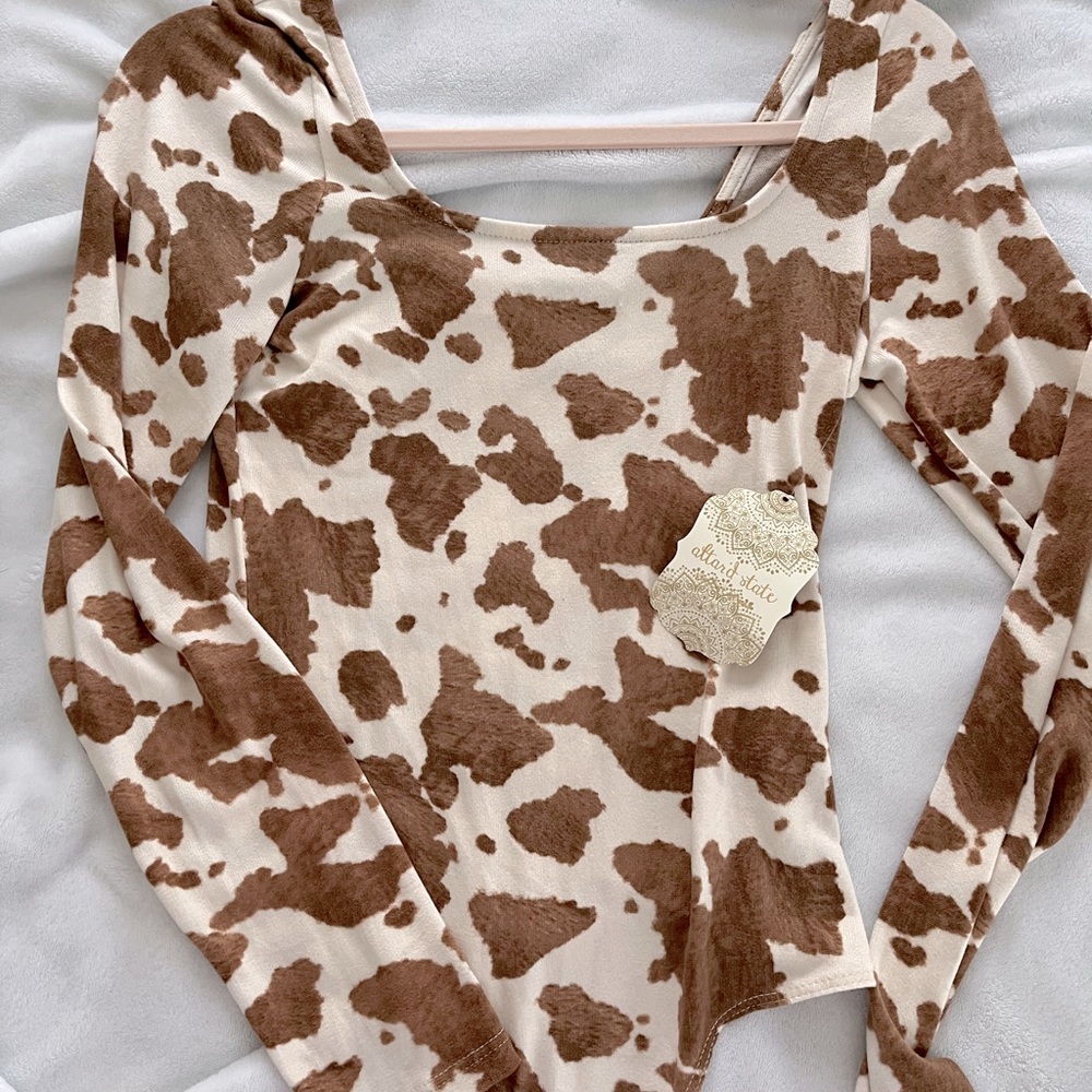 NWT Altard State cow print bodysuit